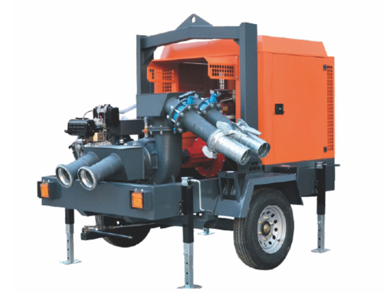 半架式四轮移动排涝泵车(P12自吸泵)+分水器